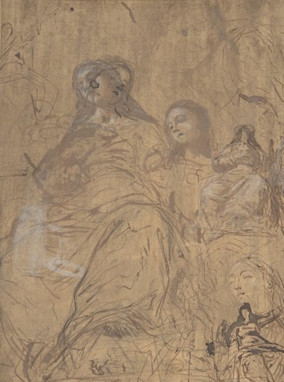 Studie k Nanebevzetí Panny Marie, 1657-60. od Juan Carreño de Miranda