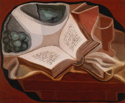 Kniha a mísa na ovoce; Kniha a mísa na ovoce, 1925 od Juan Gris