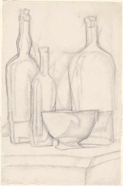 Láhve a miska od Juan Gris
