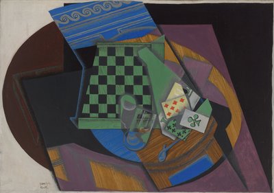 Šachovnice a hrací karty, 1915 od Juan Gris