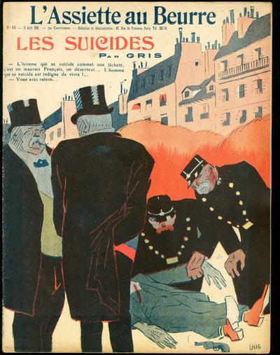 Obálka "" L’Plate au beurre"", číslo 438, satirické barvy od Juan Gris