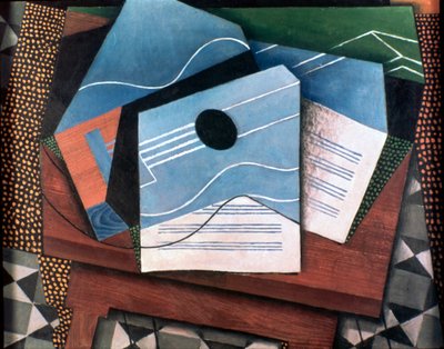 Kytara na stole, 1915. od Juan Gris