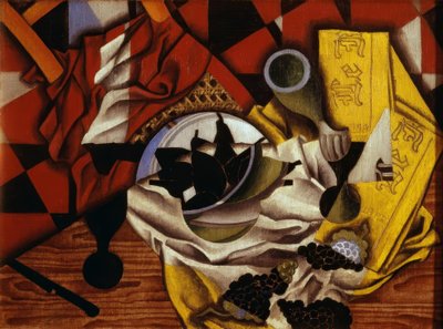 Zátiší s hrozny a hruškami od Juan Gris