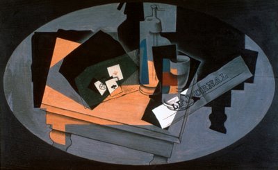 Hrací karty a sifon, 1916. od Juan Gris