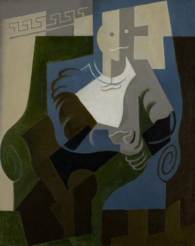 Sedící Harlekýn, kolem roku 1920 od Juan Gris