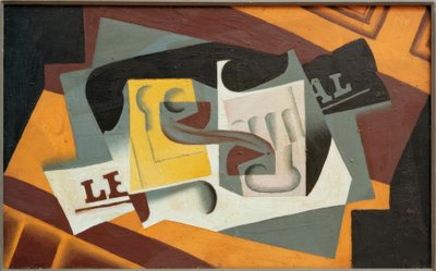 Sklo a noviny od Juan Gris