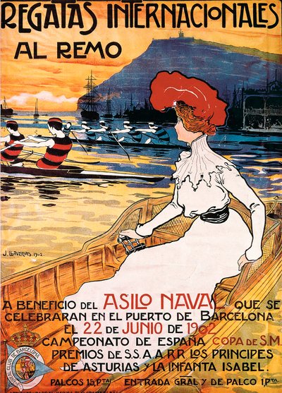 Plakát na sportovní akci ""International Rowing Regatta"", ilustrace Joan Llaverias i Labro (1865-1938). 22.06.1902. DR od Juan Llaverias Llabro