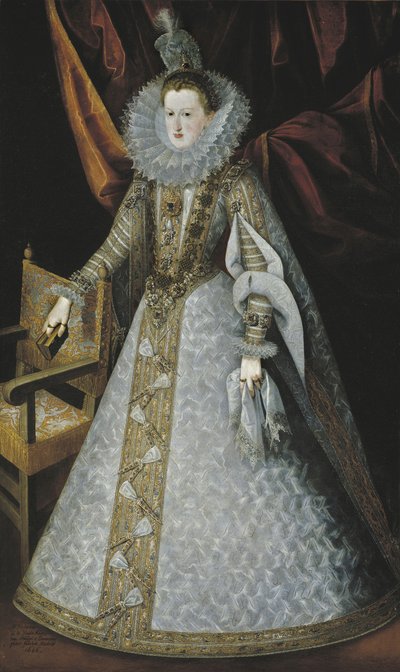 Portrét Margarity Rakouské 15841611, 1606 od Juan Pantoja de la Cruz