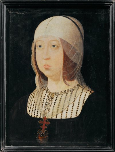 Isabela Katolická Kastilská, manželka Ferdinanda Aragonského... (malba na dřevě) od Juan de (attr. to) Flandes