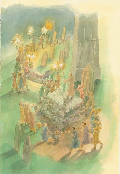 Smuteční průvod, římský hřbitov Brougham, Cumbria, 3. stol od Judith Dobie