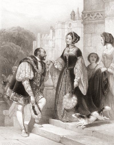 Anglický král Jindřich VIII. s Annou Boleynovou od Jules (after) David