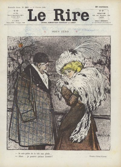 Pod nulou. Ilustrace pro Le Rire od Jules Abel Faivre