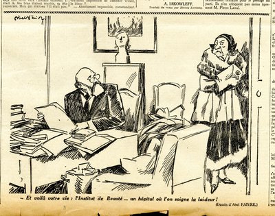 Upřímný, satirický v N & B od Jules Abel Faivre
