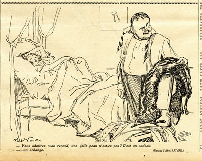 Upřímný, satirický v N & B od Jules Abel Faivre