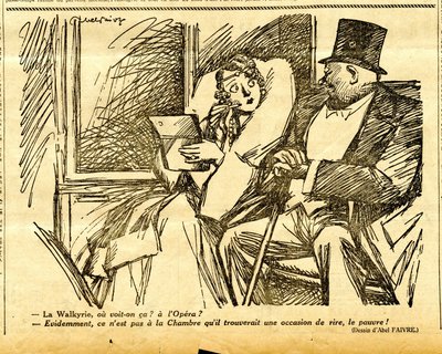 Upřímný, satirický v B&W od Jules Abel Faivre
