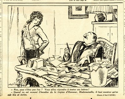 Upřímný, satirický v B&W od Jules Abel Faivre