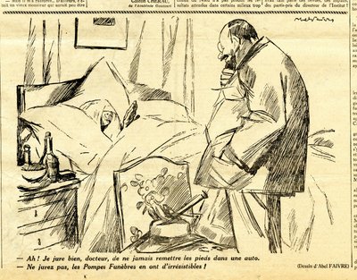 Upřímný, satirický v B&W od Jules Abel Faivre