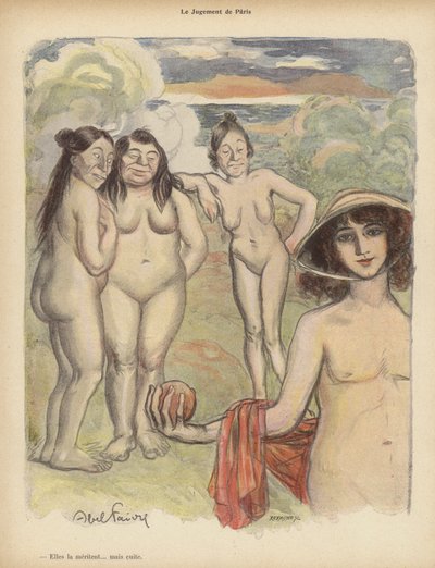 Soud v Paříži (barevné lito) od Jules Abel Faivre