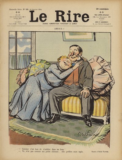 Milovat! Ilustrace pro Le Rire od Jules Abel Faivre