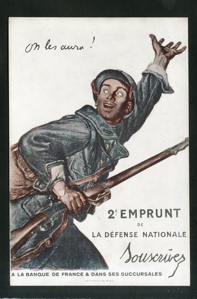 Poscard, Satirical in Colors: War 14-18, Půjčování, vlastenecké cesty -Ilustrace vojáků od Abel Faivre (1867-1945) od Jules Abel Faivre
