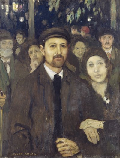 Večer v Cafe Victor (olej na plátně) od Jules Adler