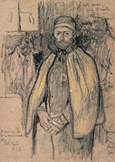Vězni z Fort Douaumont (kresba) od Jules Adler