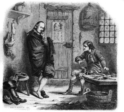 Pierre Corneille (1606-1684) u zachránce. Rytina Jules Duvaux od Jules Antoine (after) Duvaux
