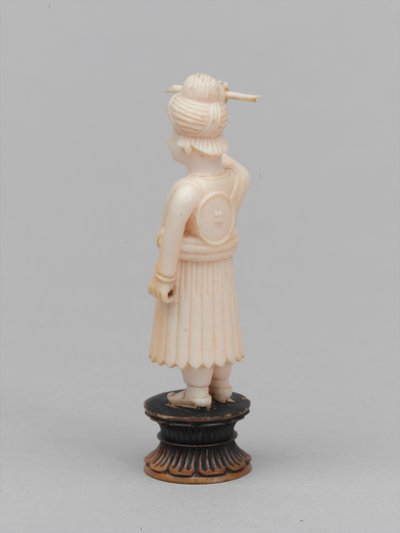 Černý pěšec, šachová figurka, Indie, cca 1820 od Jules Antoine Duvaux