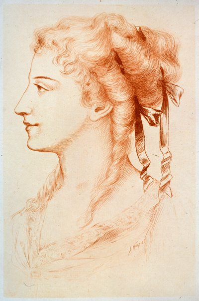 Portrét mladé dámy, 19. století. od Jules Armand Hanriot