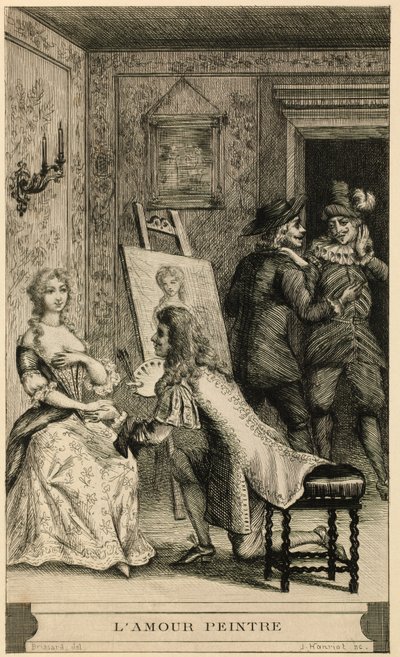 Scéna milostného malíře od Jules Armand Hanriot