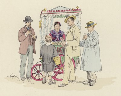 Prodejce limonády na veletrhu (barva lito) od Jules Arsene (after) Garnier