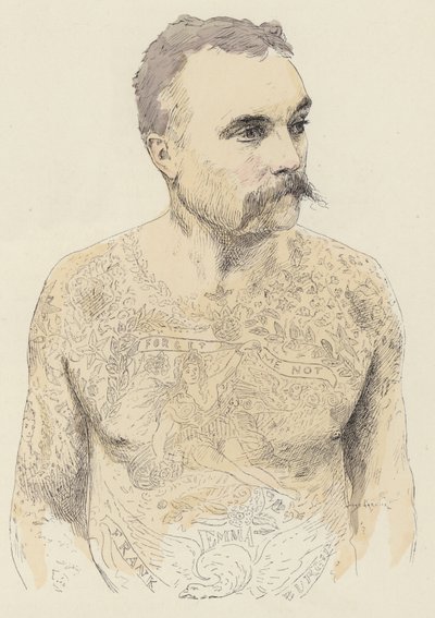 Tetování (barevné lito) od Jules Arsene (after) Garnier