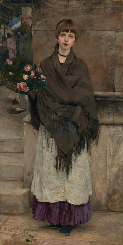 Prodejce květin v Londýně od Jules Bastien Lepage