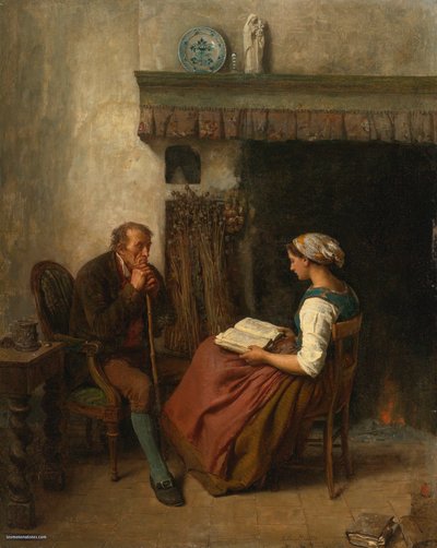 Jules Breton, 1865 - Čtení od Jules Breton