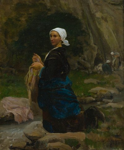 Pračka v Bretani od Jules Breton