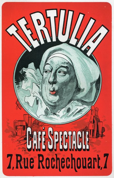 Umění. Zábava. Tertulia, show v Cafe Spectacle v Paříži. Plakát Julese Chereta, kolem roku 1870 (plakát) od Jules Cheret
