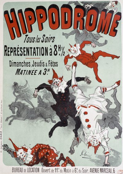 Cirkusové představení na Hipodromu - plakát Julese Chéreta, konec 19. století od Jules Cheret
