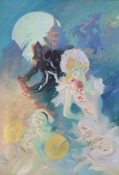 Bláznivé štěstí (pastel na papíře) od Jules Cheret