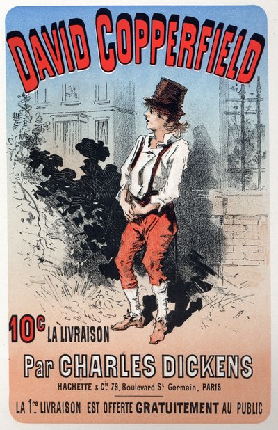 Literatura. David Copperfield, Charles Dickens. Plakát Julese Chereta k edici svazku, Francie, cca 1860-70 (plakát) od Jules Cheret