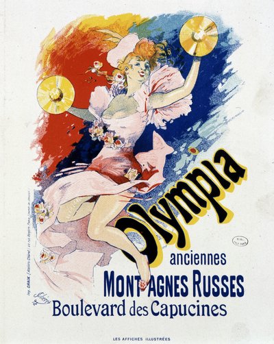 Olympia: stará horská dráha, komiks Kapucíni - plakát Julese Chereta od Jules Cheret