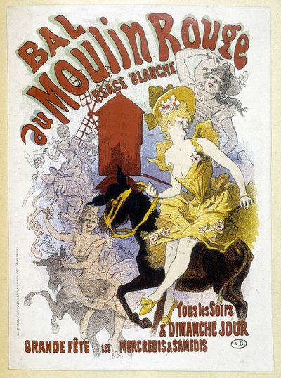 Plakát na ples Moulin Rouge od Julese Chéreta, konec 19. století od Jules Cheret