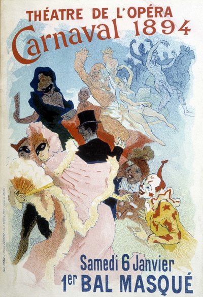 Plakát Cherret pro karneval roku 1894 v Theater de l