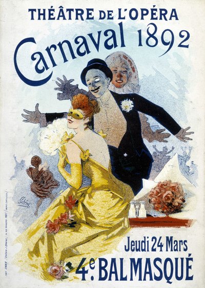Plakát Cherret pro karneval 1892 v divadle opery. od Jules Cheret