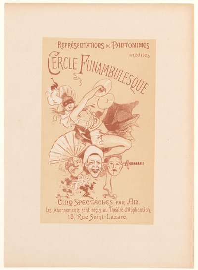 Reklamní karta pro Cercle Funambulesque Cercle Funambulesque (název na objektu) od Jules Cheret