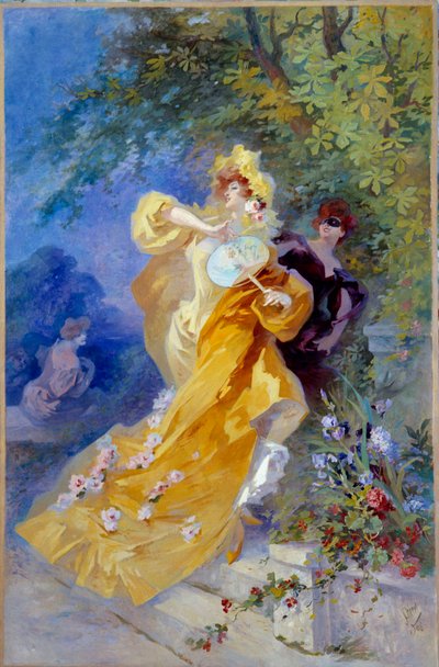 Obraz Žluté domino od Julese Chereta (1836-1932) Nice, Musee Cheret 20. století od Jules Cheret