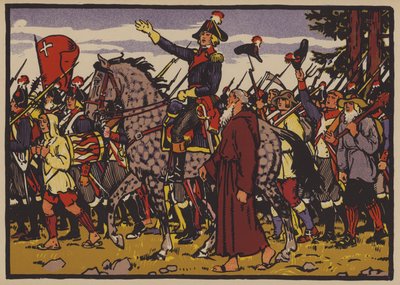 Alois von Reding a odpor Schwyz proti Helvetské republice vnucený revoluční Francií od Jules Courvoisier
