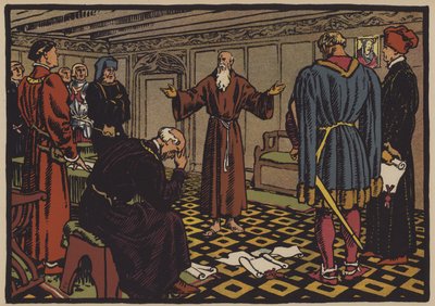 Poustevník Niklaus von Flue a smlouva ze Stans, 1481 od Jules Courvoisier