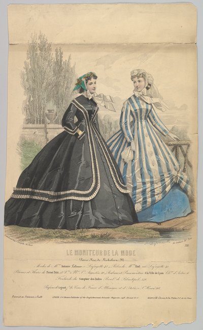 Modes de Mme. Antonie Lalanne, č. 791, z Le Moniteur de la Mode, 1848. od Jules David