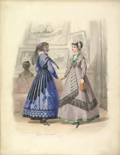 Dvě ženy v umělecké galerii, 1868. od Jules David