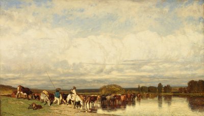 Krávy přejíždějící Ford, 1836. od Jules Dupré